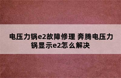 电压力锅e2故障修理 奔腾电压力锅显示e2怎么解决